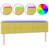vidaXL Čelo postele s LED zelen&eacute; 160x5x78/88 cm textil