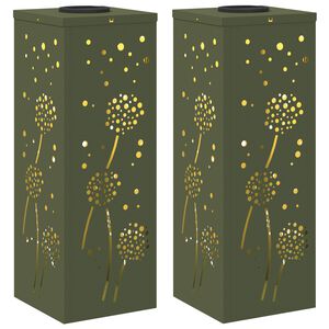 vidaXL Sol&aacute;rn&iacute; LED Cestovn&iacute; Světlo 2 pcs Olivově zelen&aacute;