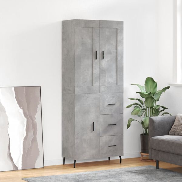 vidaXL Skříň highboard betonově šedá 69,5x34x180 cm kompozitní dřevo