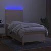 vidaXL Box spring postel s matrac&iacute; a LED kr&eacute;mov&aacute; 80 x 200 cm textil
