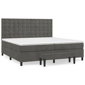vidaXL Box spring postel s matrac&iacute; tmavě &scaron;ed&aacute; 200x200 cm samet