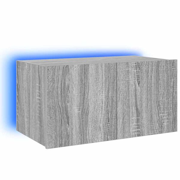 vidaXL N&aacute;stěnn&aacute; TV skř&iacute;ňka s LED osvětlen&iacute;m &scaron;ed&aacute; sonoma 60x35x31 cm