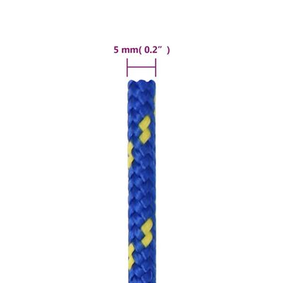 vidaXL Lodní lano modré 5 mm 50 m polypropylen