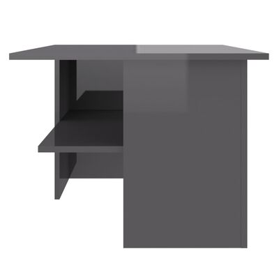 vidaXL Konferenční stolek šedý vysoký lesk 90x60x46,5 cm dřevotříska
