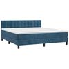 vidaXL Box spring postel s matrac&iacute; tmavě modr&aacute; 180x200 cm samet