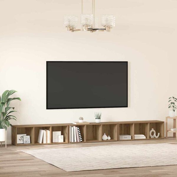 vidaXL Sestava TV skř&iacute;něk 3 pcs Artisanov&yacute; dub 37 x 35 x 107 cm