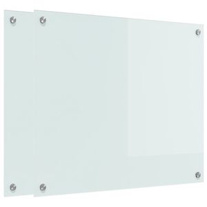 vidaXL Kuchyňsk&aacute; z&aacute;stěna 2 pcs B&iacute;l&aacute; 70 x 60 cm tvrzen&eacute; sklo