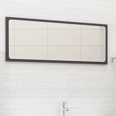 vidaXL Koupelnové zrcadlo šedé 90 x 1,5 x 37 cm dřevotříska
