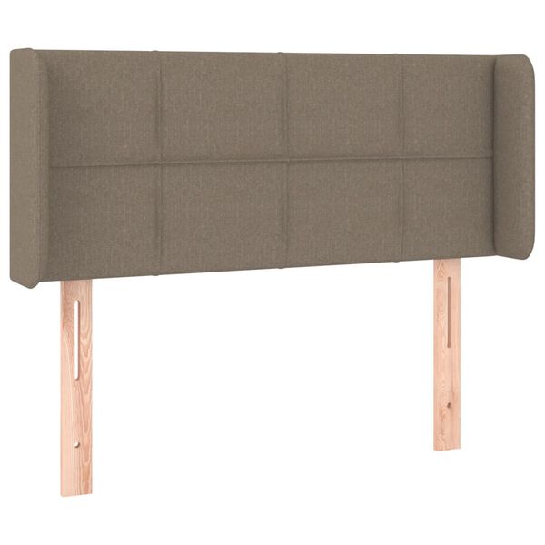 vidaXL Čelo postele typu u&scaron;&aacute;k taupe 93 x 16 x 78/88 cm textil
