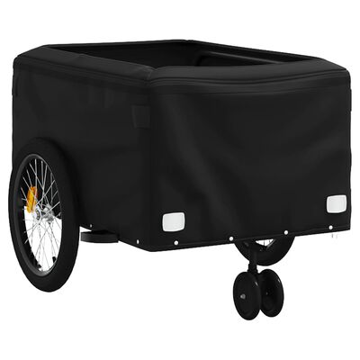 vidaXL Vozík za kolo černý a šedý 45 kg železo