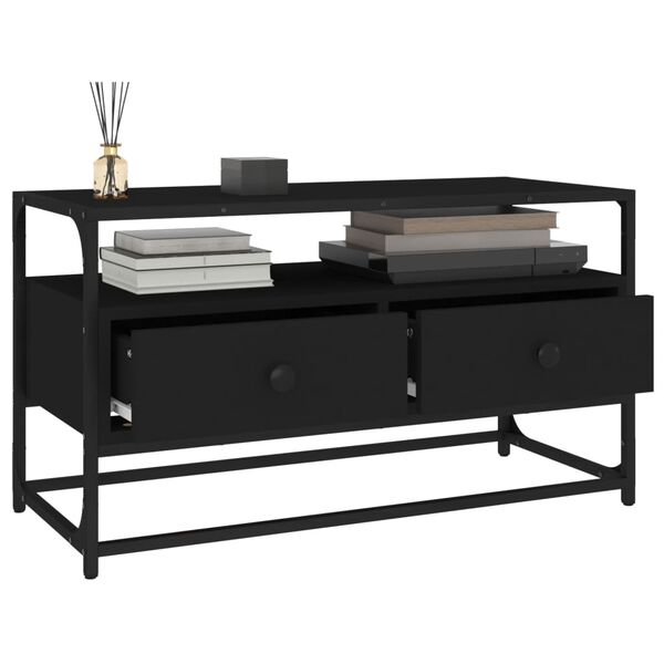 vidaXL TV skř&iacute;ňka čern&aacute; 80 x 35 x 45 cm kompozitn&iacute; dřevo