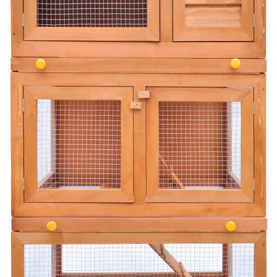 vidaXL Zahradní králikárna/domek pro drobná zvířata 3patrová dřevěná