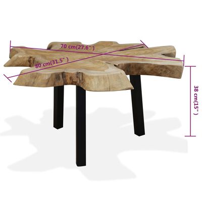 vidaXL Konferenční stolek pravé teakové dřevo 80 x 70 x 38 cm
