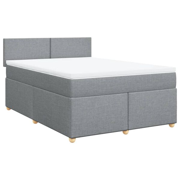 vidaXL Box spring postel s matrac&iacute; světle &scaron;ed&aacute; 140 x 190 cm textil