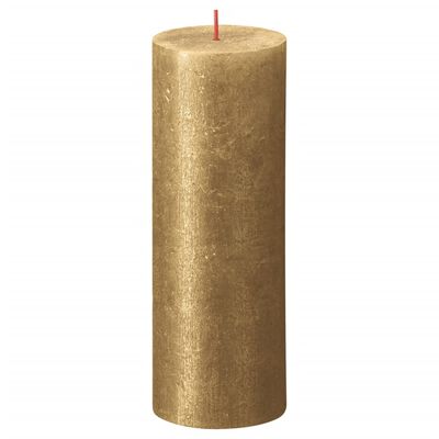 Bolsius Rustikální válcová svíčka Shimmer 4 ks 190 x 68 mm zlatá