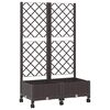 vidaXL Zahradn&iacute; truhl&iacute;k s trel&aacute;ž&iacute; a koly Hněd&aacute; 80 x 40 x 131,5 cm PP