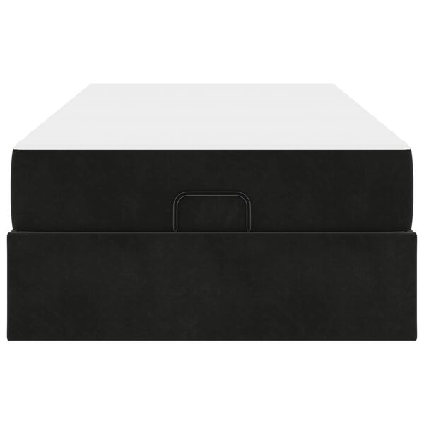 vidaXL R&aacute;m postele s matrac&iacute; s matrac&iacute; 2 pcs Čern&aacute; samet