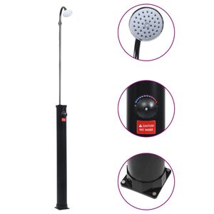 vidaXL Zahradn&iacute; sol&aacute;rn&iacute; sprcha čern&aacute; 215 cm 8 l