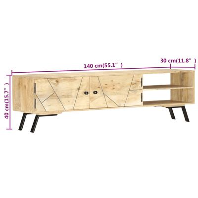vidaXL TV stolek 140 x 30 x 40 cm masivní mangovníkové dřevo