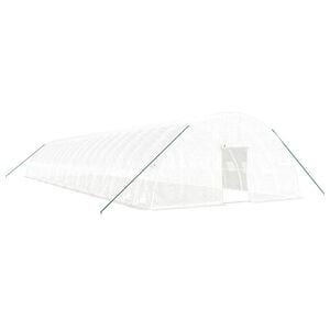 vidaXL Sklen&iacute;k s ocelov&yacute;m r&aacute;mem b&iacute;l&yacute; 120 m&sup2; 20 x 6 x 2,85 m