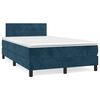 vidaXL Box spring postel s matrac&iacute; tmavě modr&aacute; 120x190 cm samet