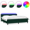 vidaXL Box spring postel s matrac&iacute; a LED tmavě zelen&aacute; 180x210 cm samet