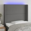 vidaXL Čelo postele s LED tmavě &scaron;ed&eacute; 103 x 16 x 118/128 cm textil