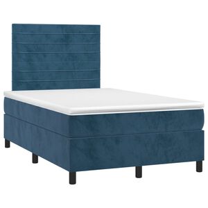 vidaXL Box spring postel s matrac&iacute; tmavě modr&aacute; 120x190 cm samet