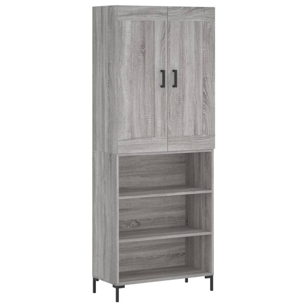 vidaXL Skř&iacute;ň highboard &scaron;ed&aacute; sonoma 69,5 x 34 x 180 cm kompozitn&iacute; dřevo