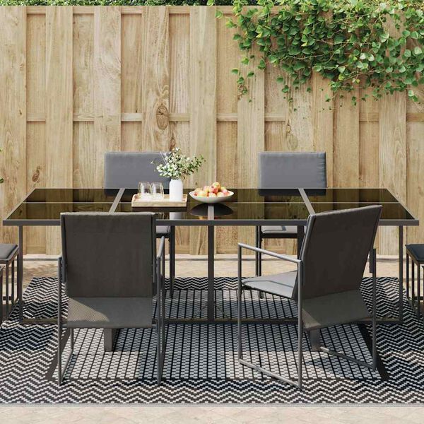 vidaXL Venkovn&iacute; koberec ARAKIL Čern&aacute; a &scaron;ed&aacute; 250 x 250 cm PP