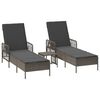 vidaXL Slunečn&iacute;k 3 pcs &Scaron;ed&aacute; a tmavě &scaron;ed&aacute; 55 x 200 x 92 cm polyratan