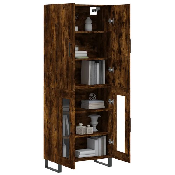 vidaXL Skř&iacute;ň highboard kouřov&yacute; dub 69,5 x 34 x 180 cm kompozitn&iacute; dřevo