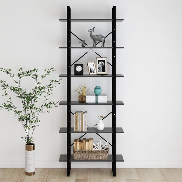 vidaXL Vysok&yacute; reg&aacute;l &scaron;ed&yacute; 80 x 30 x 210 cm dřevotř&iacute;ska