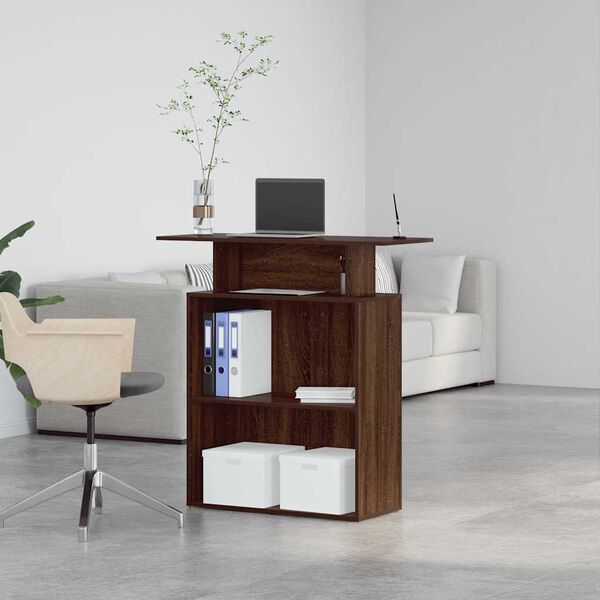 vidaXL Recepčn&iacute; stůl hněd&yacute; dub 100x40x104 cm kompozitn&iacute; dřevo