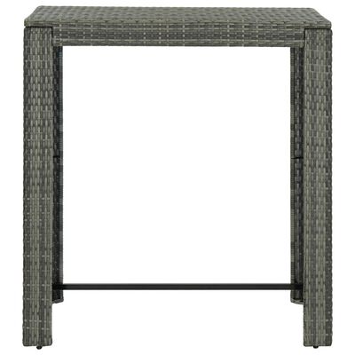 vidaXL Zahradní barový stůl šedý 100 x 60,5 x 110,5 cm polyratan