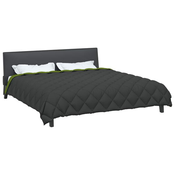 vidaXL Zimn&iacute; přikr&yacute;vka Zelen&aacute; a antracitov&aacute; 200 x 200 cm Mikrovl&aacute;kno