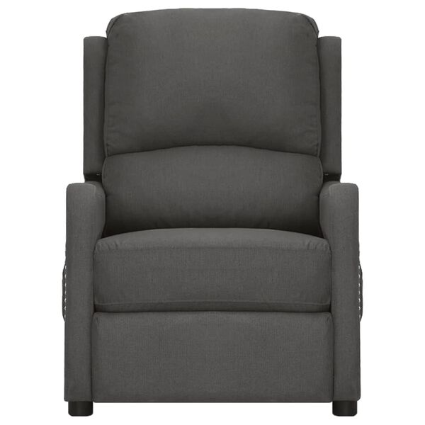 vidaXL Zvedací masážní křeslo tmavě šedé textil