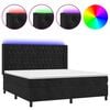 vidaXL Box spring postel s matrac&iacute; a LED čern&aacute; 180x200 cm samet