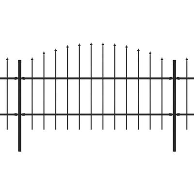 vidaXL Zahradní plot s hroty ocel (0,75–1) x 3,4 m černý