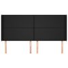 vidaXL Čelo postele typu u&scaron;&aacute;k čern&eacute; 203x16x118/128 cm uměl&aacute; kůže