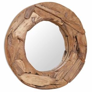 vidaXL Dekorativn&iacute; zrcadlo teak 60 cm kulat&eacute;