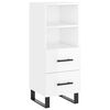 vidaXL Skř&iacute;ň highboard b&iacute;l&aacute; s vysok&yacute;m leskem 34,5x34x180 cm kompozit