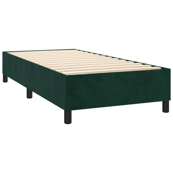vidaXL Box spring postel s matrac&iacute; tmavě zelen&aacute; 90x190 cm samet