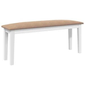 vidaXL Lavice 110 cm b&iacute;l&aacute; z masivn&iacute;ho dřeva s gumou