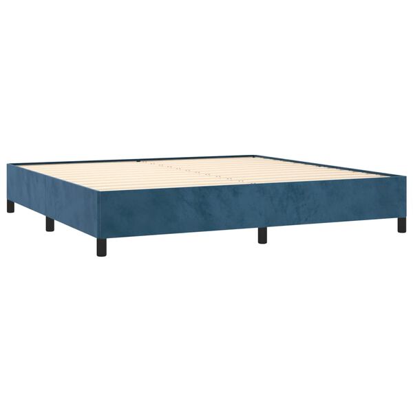 vidaXL Box spring postel s matrac&iacute; tmavě modr&aacute; 200x200 cm samet