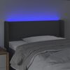 vidaXL Čelo postele s LED tmavě &scaron;ed&eacute; 103 x 16 x 78/88 cm textil