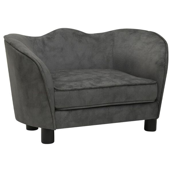 vidaXL Pohovka pro psy tmavě &scaron;ed&aacute; 66 x 43 x 40 cm ply&scaron;