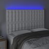 vidaXL Čelo postele s LED b&iacute;l&eacute; 144x5x118/128 cm uměl&aacute; kůže