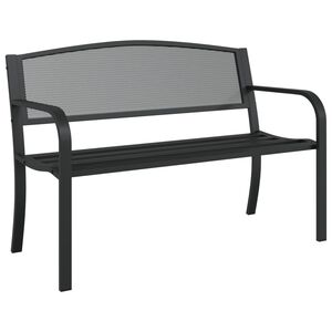 vidaXL Zahradn&iacute; lavice 119 cm čern&aacute; ocel