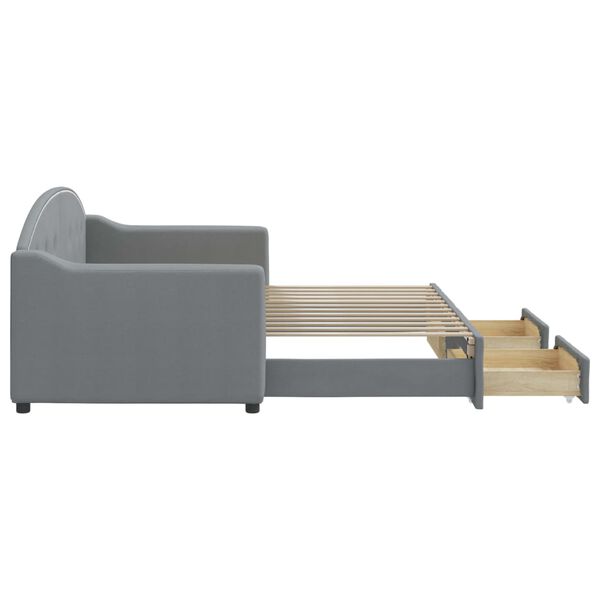 vidaXL Válenda s přistýlkou a zásuvkami světle šedá 80 x 200 cm textil